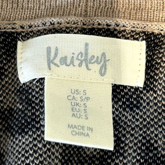 KAISLEY Leopard Print Cardigan Duster Size Small Tan Brown Black - Picture 2 of 7